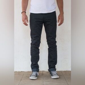 Freenote cloth avila slim taper raw 14.25 ounce black grey Men's jeans size 35
